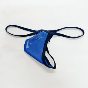 *BLUE LATEX STRING THONG - Daño (MEDIANO) <br> OUTLET